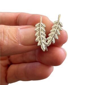 Petite Silver Leaf Earrings